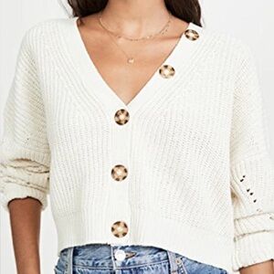 Line and Dot crop button down cardigan sweater